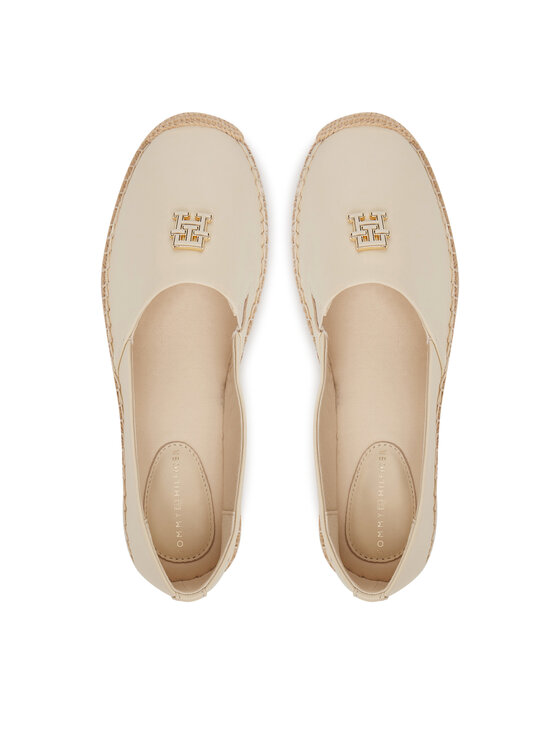 Tommy Hilfiger Tommy Hilfiger Espadrillid Th Logo Leather Espadrille FW0FW08540 Beež