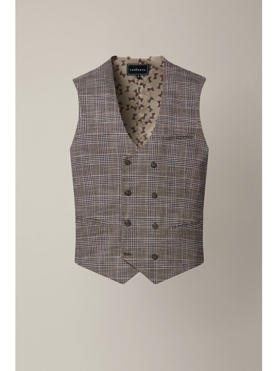 Lancerto Lancerto Kamizelka garniturowa Brescello KA131126000005 Brązowy Slim Fit