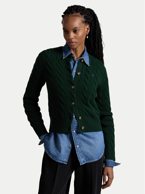 Polo Ralph Lauren Kardigán 211910443015 Zelená Regular Fit