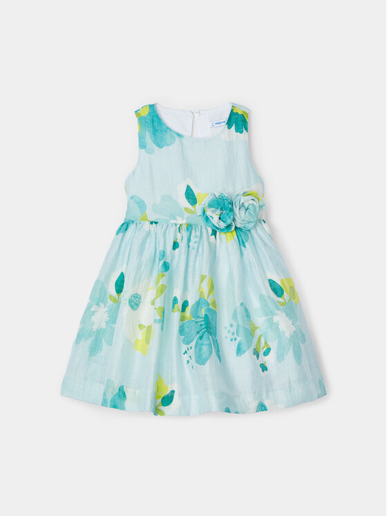 Mayoral Mayoral Elegantna haljina 3911 Zelena Regular Fit