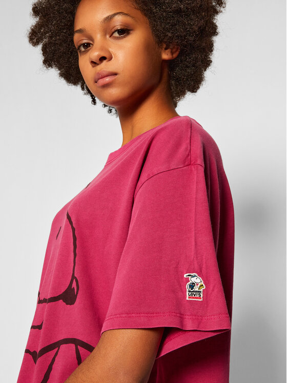 Levi s T shirt PEANUTS Snoopy Soccer Tee 56152 0002 Rose Oversize Modivo