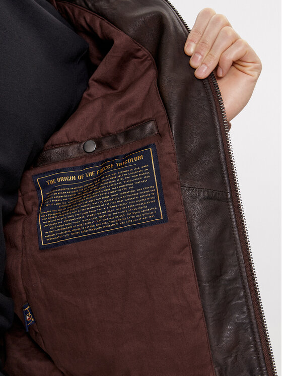 Aeronautica Militare Aeronautica Militare Giacca di pelle 232PN932PL199 Marrone Regular Fit