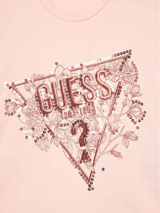 Guess Guess Футболка J4YI30 K6YW4 Рожевий Boxy Fit