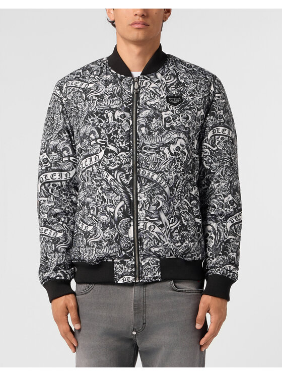 PHILIPP PLEIN PHILIPP PLEIN Kurtka bomber 31475 Czarny Regular Fit