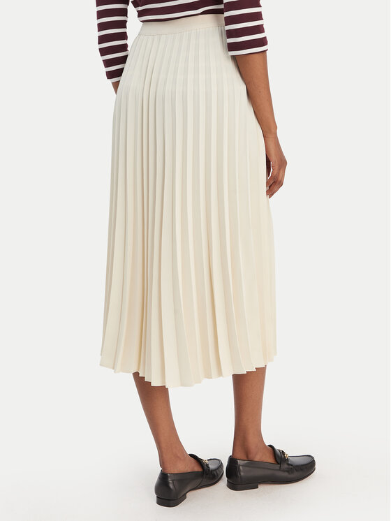 Tommy Hilfiger Tommy Hilfiger Плисирана пола WW0WW48538 Екрю Regular Fit