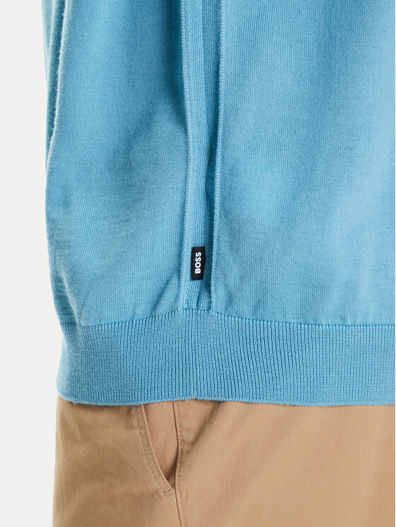 BOSS BOSS Sweter Leno-P 50468239 Błękitny Slim Fit
