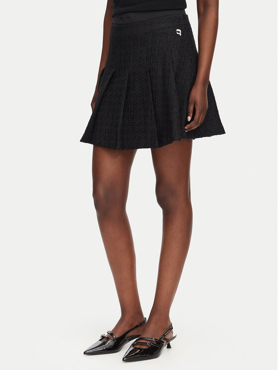 KARL LAGERFELD Fustă mini B3W12021 Negru A-Line Fit