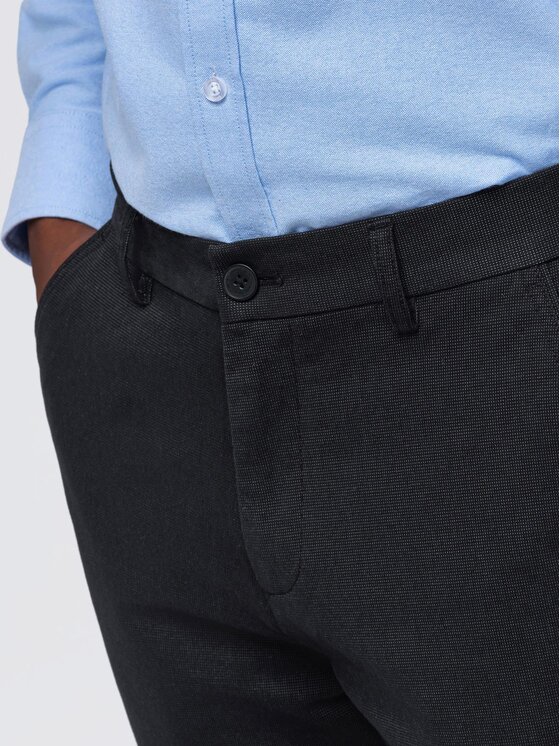 Ombre Ombre Chino kalhoty OM-PACP-0308 Tmavě šedá Slim Fit