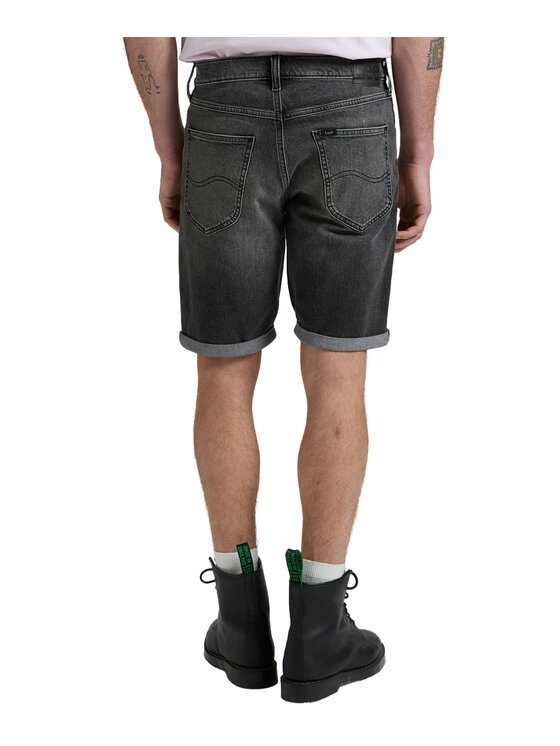 Lee Lee Szorty jeansowe 112376315 Szary Regular Fit