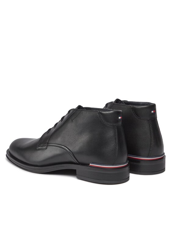 Tommy Hilfiger Tommy Hilfiger Trzewiki Core Rwb Hilfiger Lth L Boot FM0FM04804 Czarny