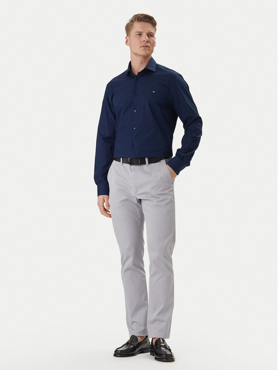Tommy Hilfiger Tommy Hilfiger Košile MW0MW38347 Tmavomodrá Slim Fit