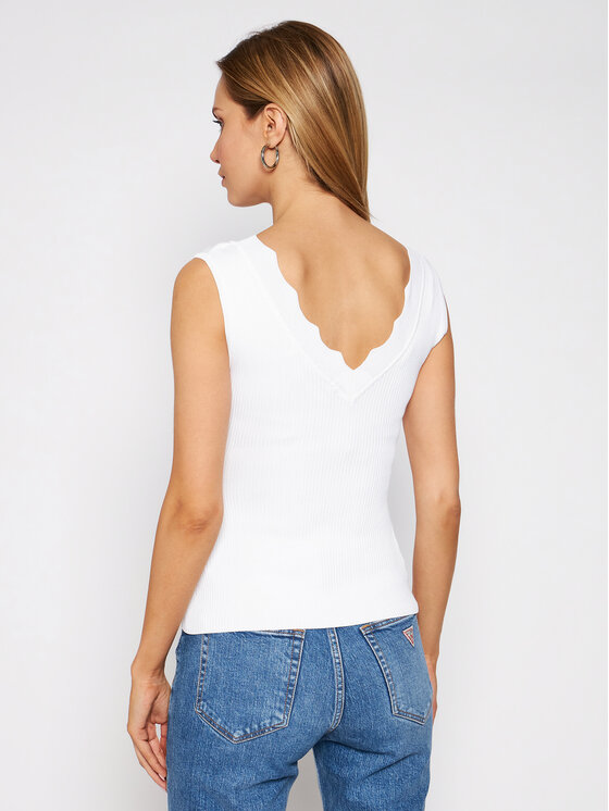 Guess Guess Bluză W1GR36 Z2U00 Alb Slim Fit