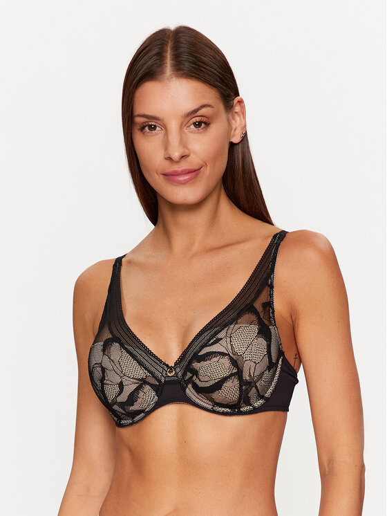 Chantelle Krūšturis ar stīpiņu True Lace C11M20 Melns