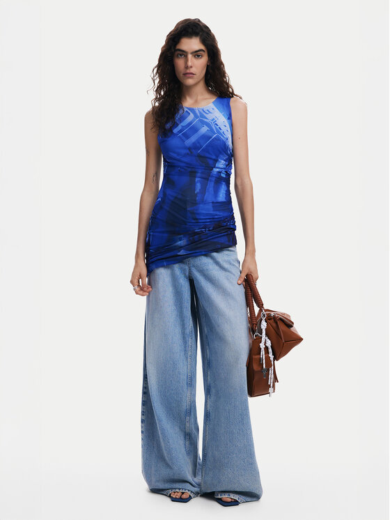 Desigual Desigual Vsakodnevna obleka Bratislava 25SWVK47 Modra Slim Fit