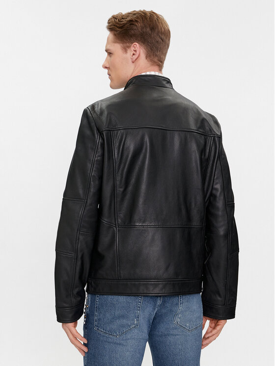 HUGO Hugo Lederjacke Lokis2 50513322 Schwarz Slim Fit