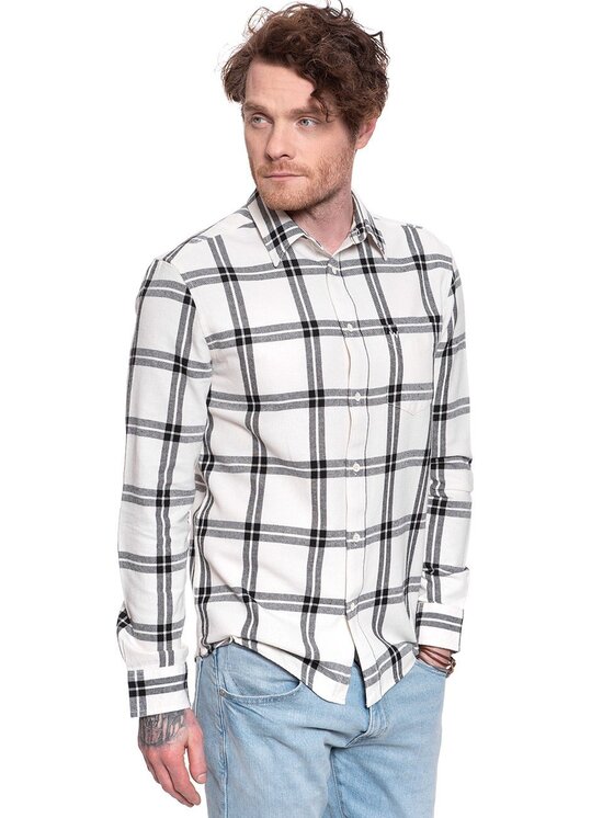Wrangler Wrangler Camicia LS 1 PKT SHIRT Bianco Regular Fit