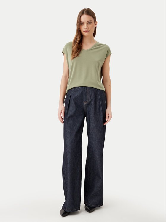 Vila Vila T-shirt Modala 14074847 Zelena Regular Fit