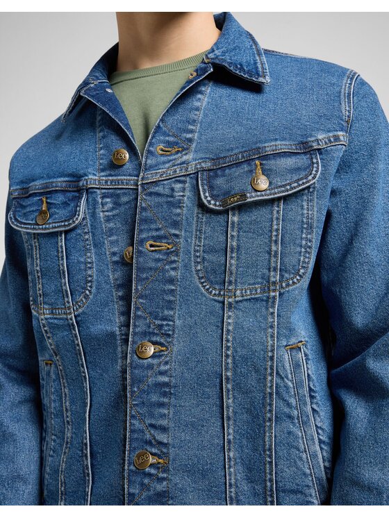 Lee Lee Kurtka jeansowa RIDER JACKET Niebieski Regular Fit
