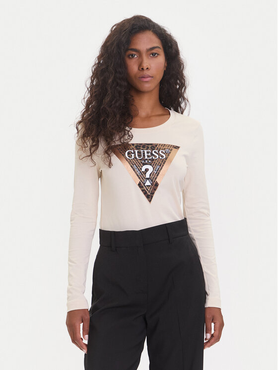 Guess Bluzka W5BI75 J1314 Beżowy Regular Fit