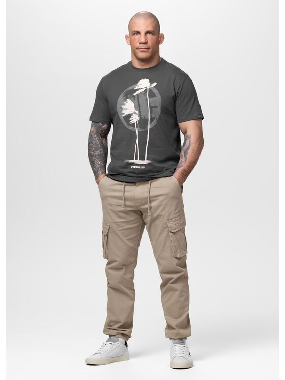 PITBULL PITBULL T-Shirt PALMS Szary Regular Fit