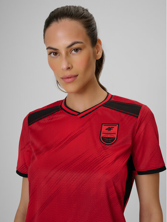 4F 4F Koszulka techniczna FOOTBALL Czerwony Regular Fit