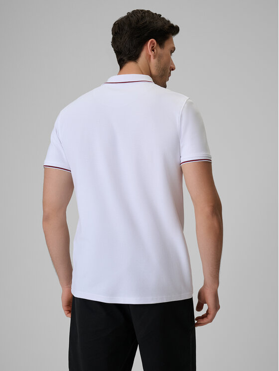 4F 4F Polo LAKESIDE ESCAPE Biały Regular Fit