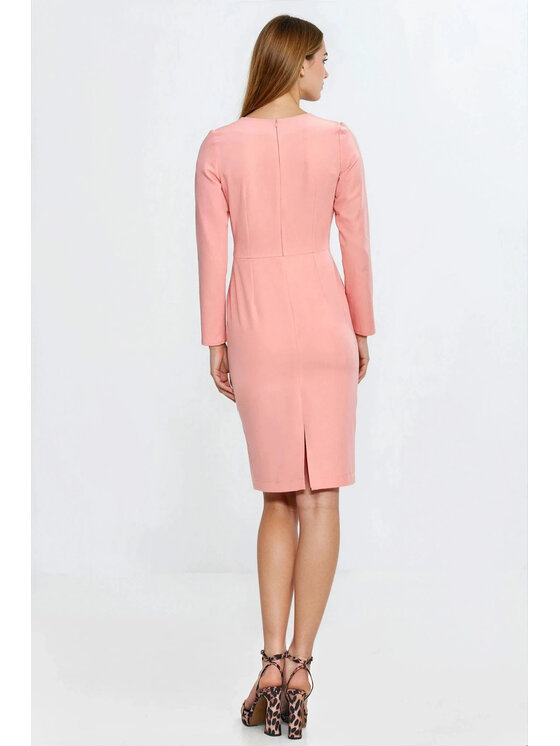 NIFE NIFE Každodenní šaty S284 Růžová Feminine Fit