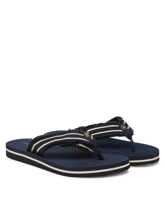 Tommy Hilfiger Tommy Hilfiger Čības uz pirksta TH Webbing Beach Sandal FW0FW08739 Tumši zils