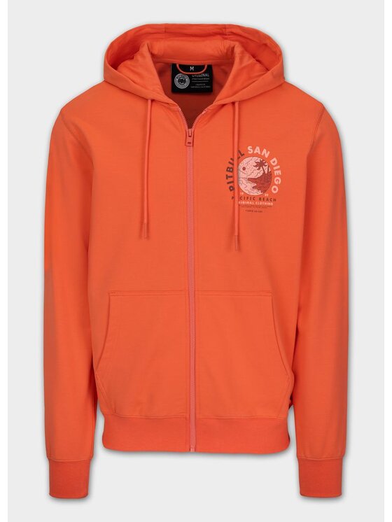 PITBULL PITBULL Bluza Bluza męska rozpinana z kapturem PLANET SURF M Pomarańczowy Regular Fit