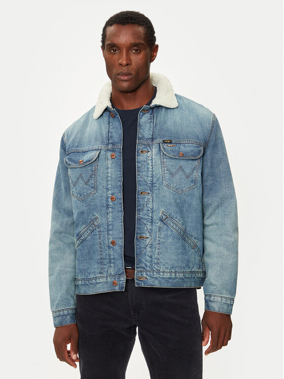 Wrangler Wrangler Geacă de blugi 112357271 Albastru Regular Fit