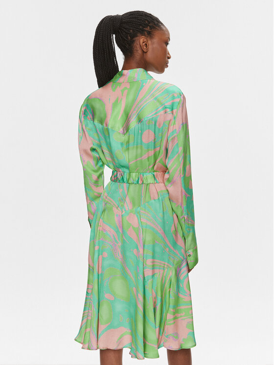 PINKO Pinko Košilové šaty 103084 A1PE Zelená Regular Fit