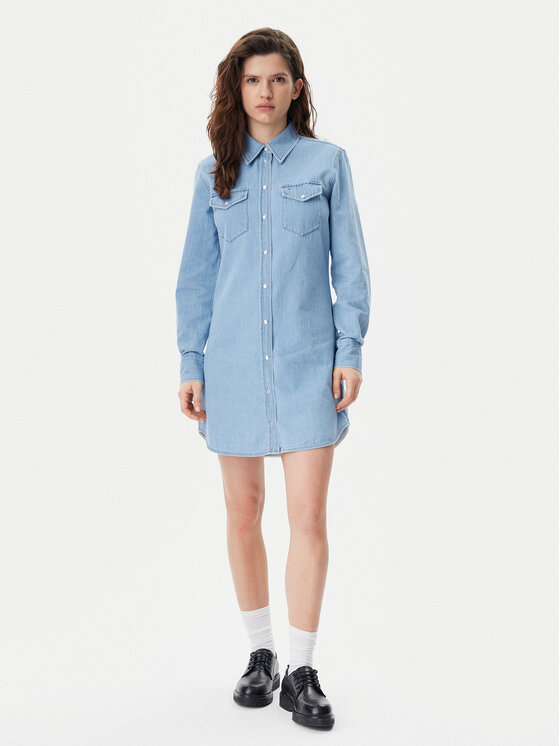 Tommy Jeans Tommy Jeans Sukienka jeansowa DW0DW20111 Niebieski Regular Fit