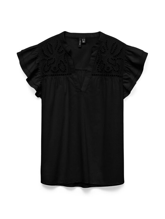 Vero Moda Vero Moda Bluzka Line 10347292 Czarny Regular Fit
