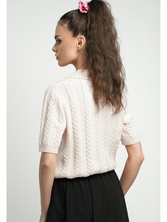 BIZUU BIZUU Sweter PATRI Biały Standard Fit