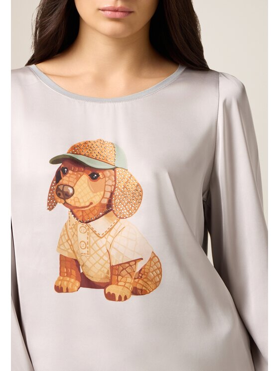 Oltre Oltre T-shirt G065J004610N013 Grigio Regular Fit