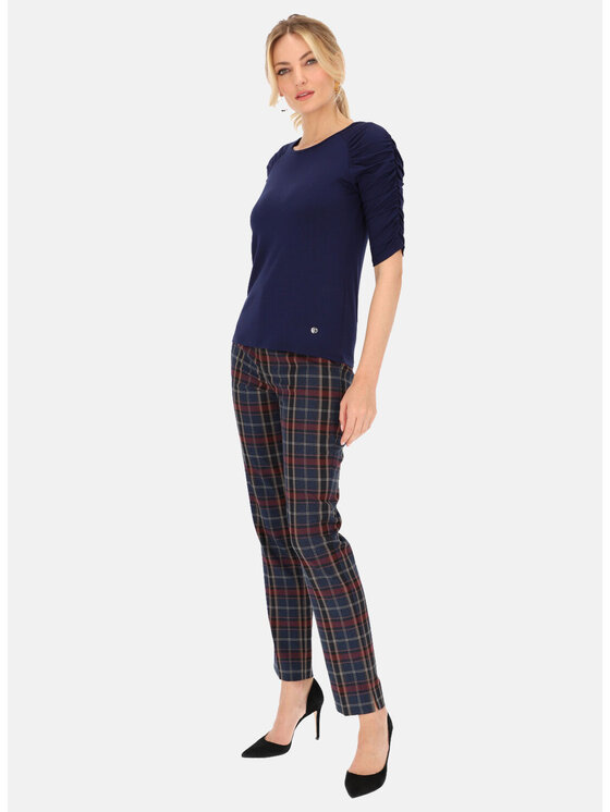 L’AF L’AF Bluzka Flezja Granatowy Slim Fit