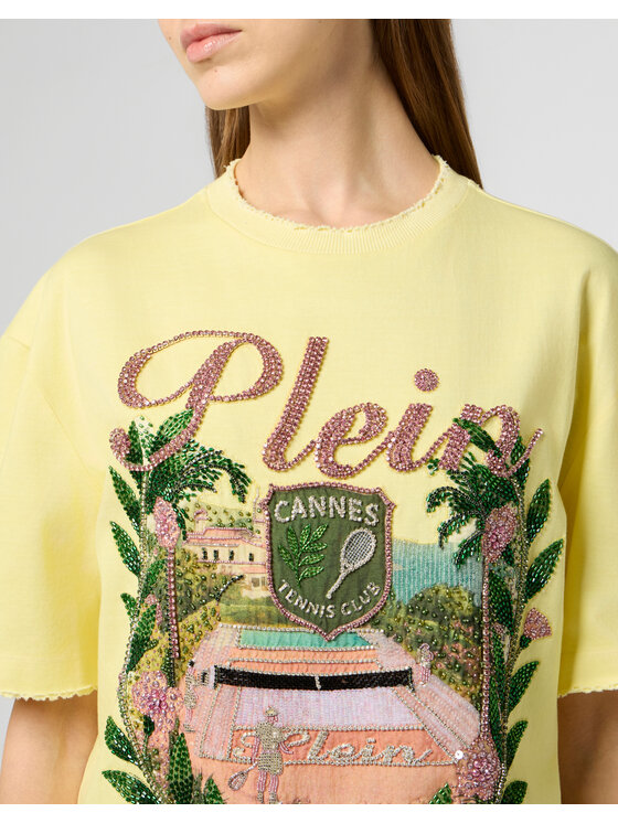 PHILIPP PLEIN PHILIPP PLEIN T-Shirt 30524 Żółty Over Fit