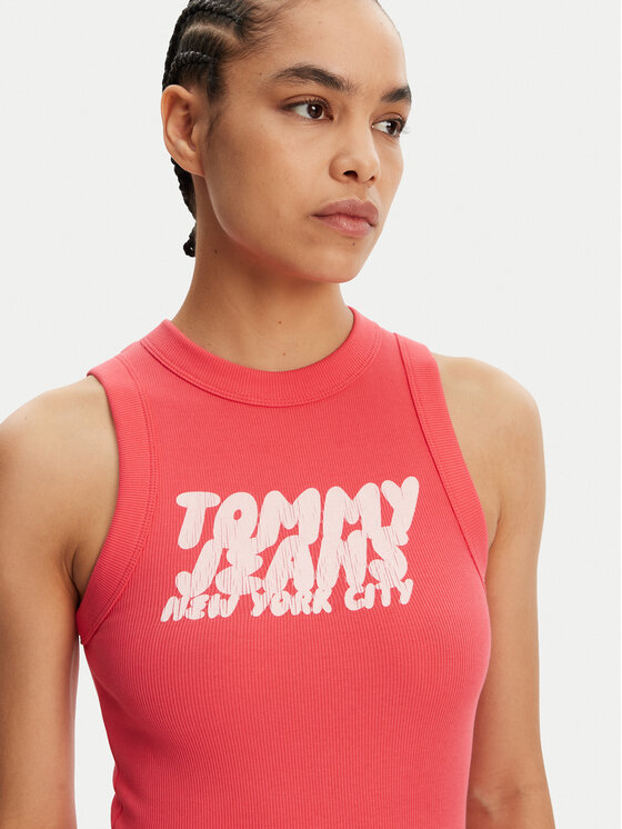Tommy Jeans Tommy Jeans Každodenní šaty Bubble DW0DW21351 Korálová Slim Fit
