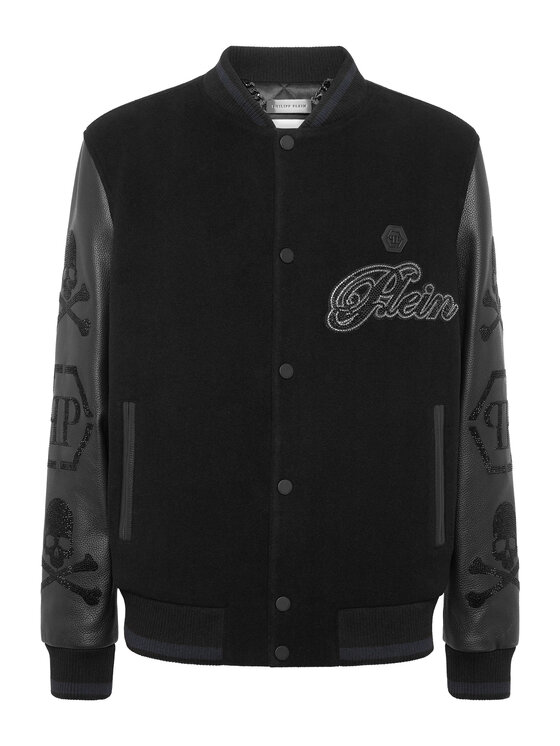 PHILIPP PLEIN PHILIPP PLEIN Kurtka skórzana 26029 Czarny Regular Fit