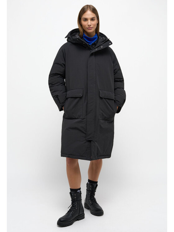 Mustang Mustang Kurtka zimowa LONG PARKA Czarny Loose Fit