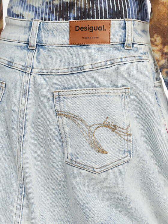 Desigual Desigual Gonna di jeans Fal Globo 26SWFD01 Blu Regular Fit