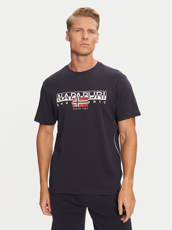 Napapijri Napapijri Tričko S-Aylmer NP0A4HTO Tmavomodrá Regular Fit
