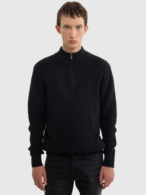 BIG STAR BIG STAR Sweter KARLIS Czarny Basic Fit