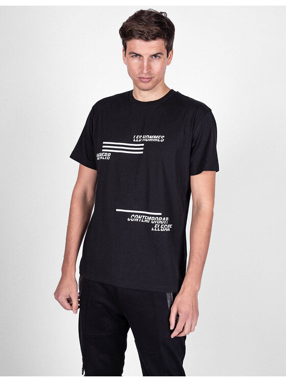 Les Hommes Les Hommes T-Shirt LJT208-700P | Contemporary Elegance Μαύρο Regular Fit