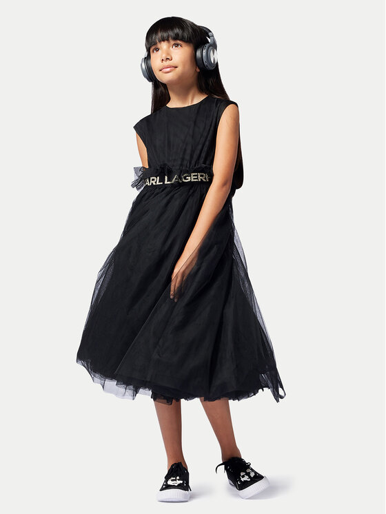 Karl Lagerfeld Kids Karl Lagerfeld Kids Hétköznapi ruha Z30467 D Fekete Regular Fit