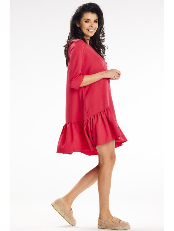 Awama Awama Sukienka letnia A648 Fioletowy Basic Fit