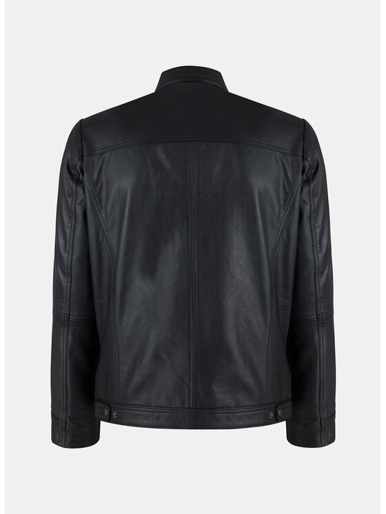 Pako Lorente Pako Lorente Kurtka skórzana PPLM9-5S-082 Czarny Classic Fit