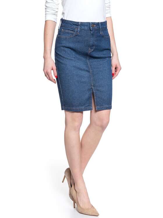 Lee Lee Spódnica mini PENCIL SKIRT Niebieski Regular Fit