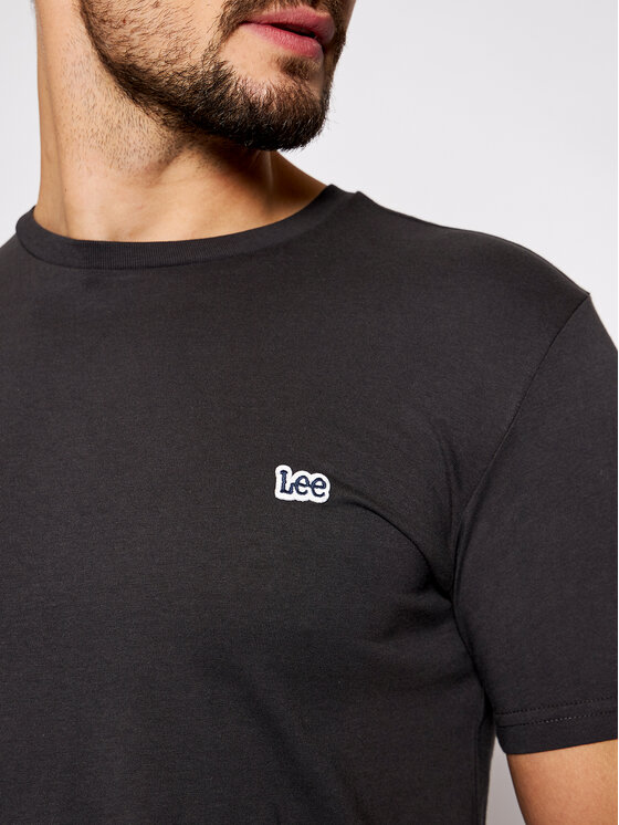 Lee Lee Tricou SS Patch Logo Tee L60UFQON 112113584 Negru Regular Fit