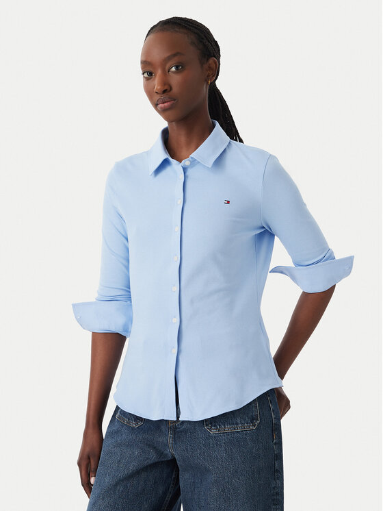 Tommy Hilfiger Cămașă WW0WW43528 Albastru Slim Fit